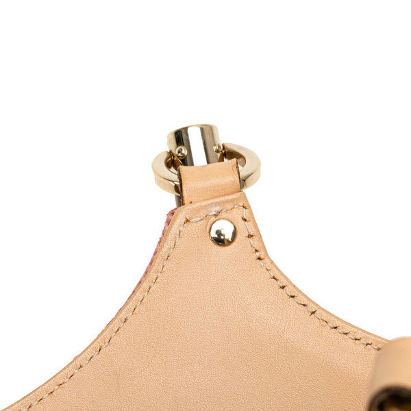 グッチ バンブー ハンドバッグ 137395 ピンク ブラウン マルチカラー キャンバス レザー レディース GUCCI 【中古】