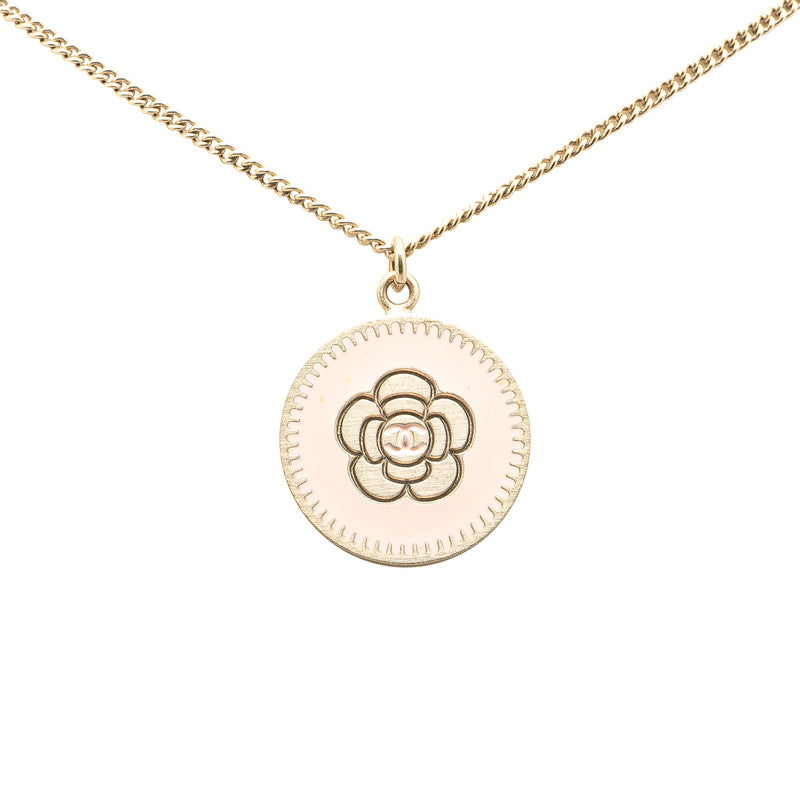 シャネル カメリア ココマーク ラウンド ネックレス ゴールド ピンク メッキ レディース CHANEL 【中古】