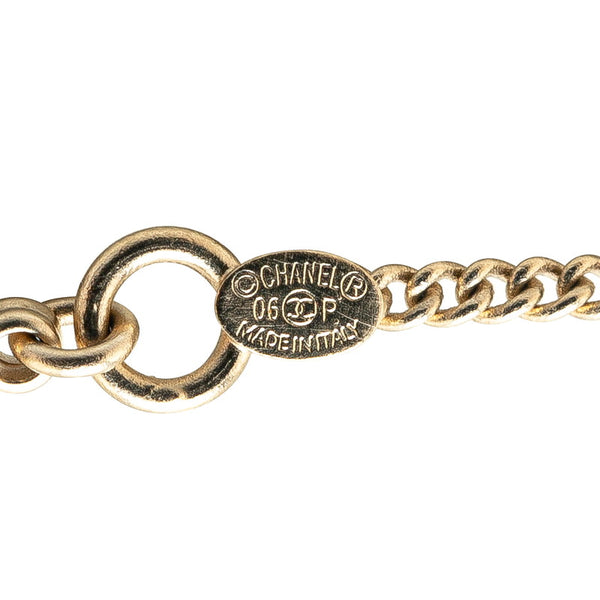 シャネル カメリア ココマーク ラウンド ネックレス ゴールド ピンク メッキ レディース CHANEL 【中古】