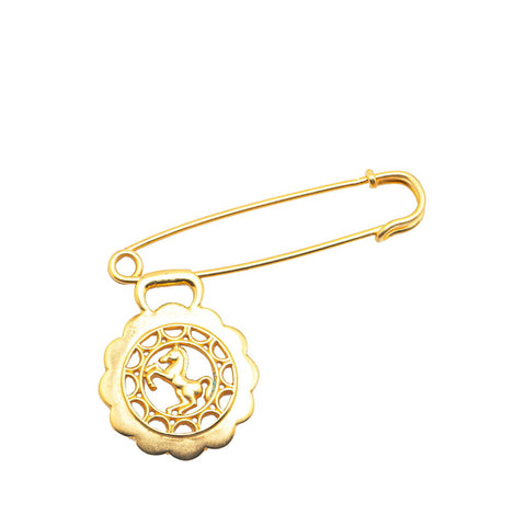 エルメス 馬 ホース モチーフ ピンブローチ ゴールド メッキ レディース HERMES 【中古】