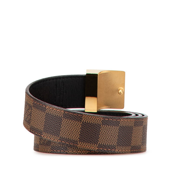 ルイ ヴィトン ダミエ サンチュール キャレ ベルト サイズ：85/34 M6944V ブラウン PVC レザー メンズ LOUIS VUITTON 【中古】