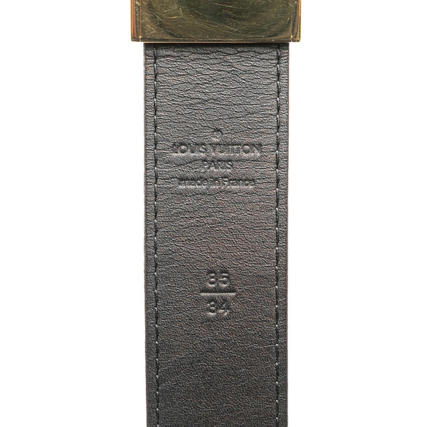 ルイ ヴィトン ダミエ サンチュール キャレ ベルト サイズ：85/34 M6944V ブラウン PVC レザー メンズ LOUIS VUITTON 【中古】