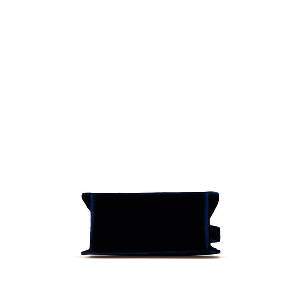 シャネル ココマーク ミニハンドバッグ ネイビー ベロア レディース CHANEL 【中古】