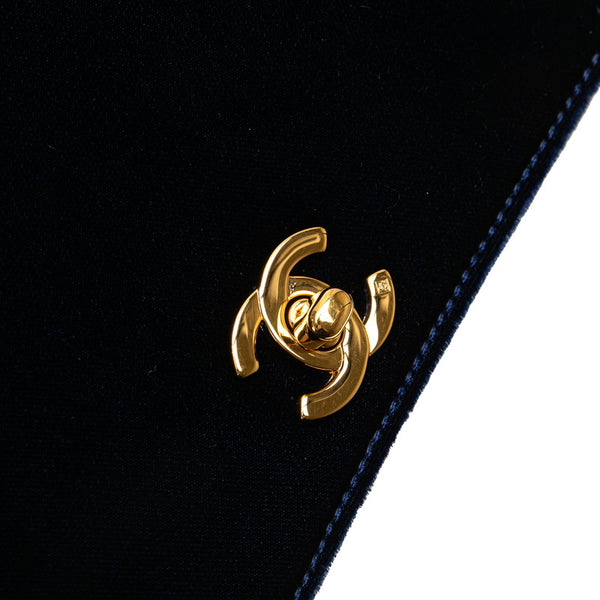 シャネル ココマーク ミニハンドバッグ ネイビー ベロア レディース CHANEL 【中古】
