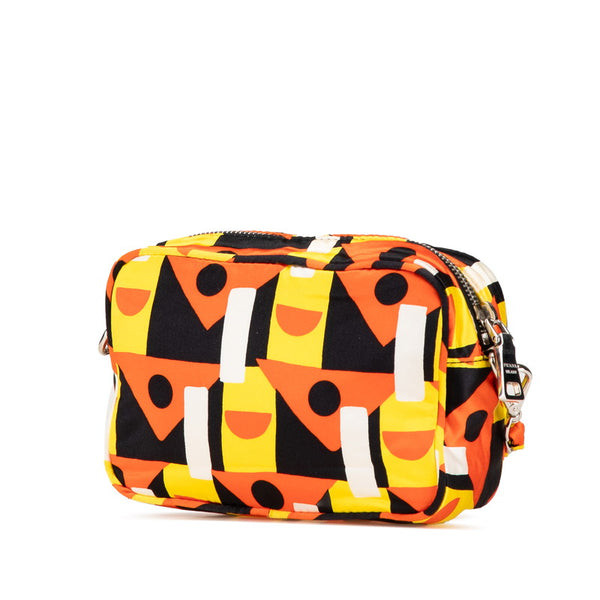 プラダ リボン 総柄 斜め掛け チェーン ショルダーバッグ ポーチ BT0767 マルチカラー ナイロン レディース PRADA 【中古】