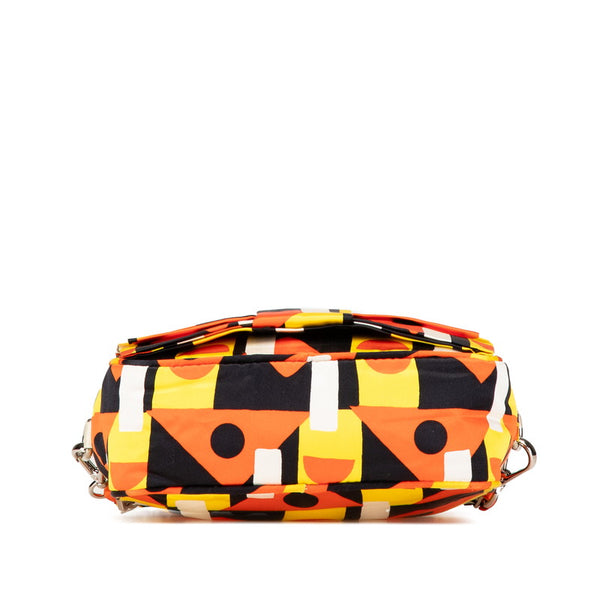 プラダ リボン 総柄 斜め掛け チェーン ショルダーバッグ ポーチ BT0767 マルチカラー ナイロン レディース PRADA 【中古】