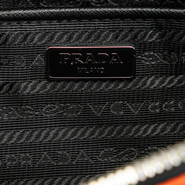 プラダ リボン 総柄 斜め掛け チェーン ショルダーバッグ ポーチ BT0767 マルチカラー ナイロン レディース PRADA 【中古】