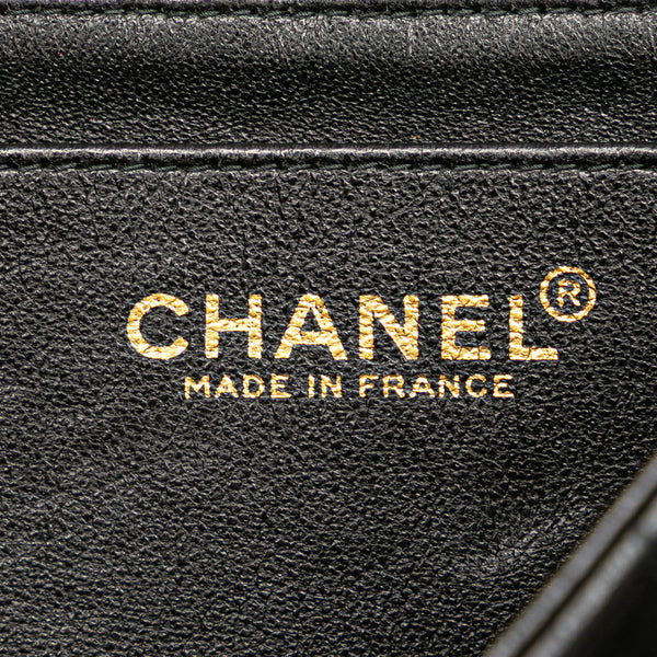 シャネル チョコバー ショルダーバッグ ブラック ラムスキン フェイクパール レディース CHANEL 【中古】