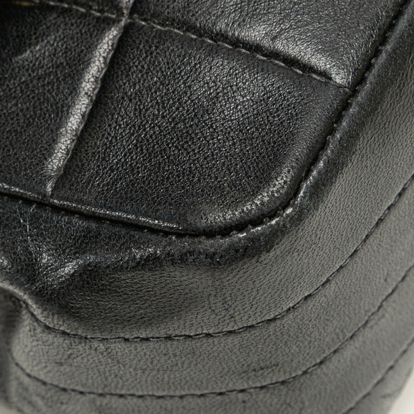 シャネル チョコバー ショルダーバッグ ブラック ラムスキン フェイクパール レディース CHANEL 【中古】