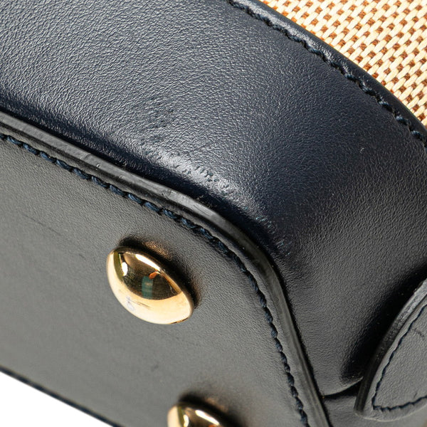 グッチ ホースビット ハンドバッグ ショルダーバッグ 2WAY 621220 ネイビー レッド キャンバス レザー レディース GUCCI 【中古】