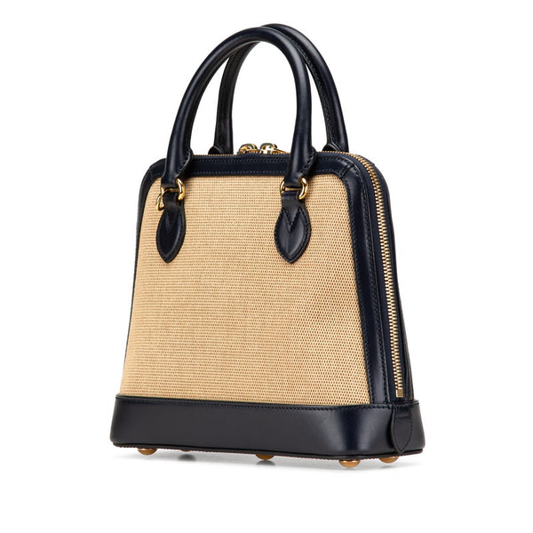 グッチ ホースビット ハンドバッグ ショルダーバッグ 2WAY 621220 ネイビー レッド キャンバス レザー レディース GUCCI 【中古】