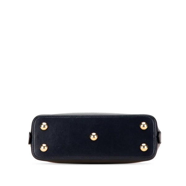 グッチ ホースビット ハンドバッグ ショルダーバッグ 2WAY 621220 ネイビー レッド キャンバス レザー レディース GUCCI 【中古】