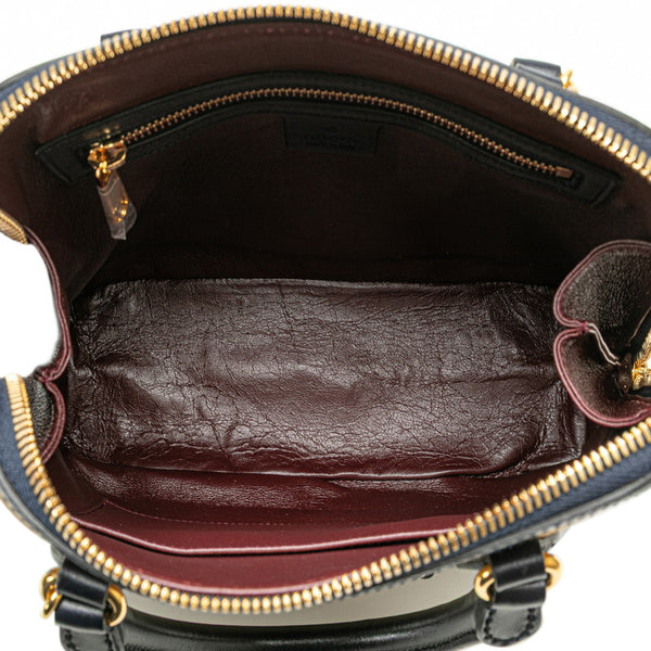 グッチ ホースビット ハンドバッグ ショルダーバッグ 2WAY 621220 ネイビー レッド キャンバス レザー レディース GUCCI 【中古】