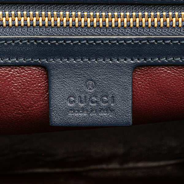 グッチ ホースビット ハンドバッグ ショルダーバッグ 2WAY 621220 ネイビー レッド キャンバス レザー レディース GUCCI 【中古】