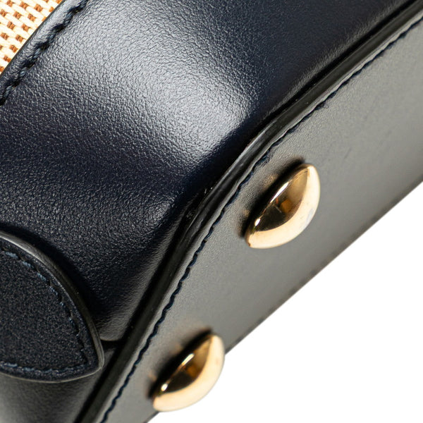 グッチ ホースビット ハンドバッグ ショルダーバッグ 2WAY 621220 ネイビー レッド キャンバス レザー レディース GUCCI 【中古】