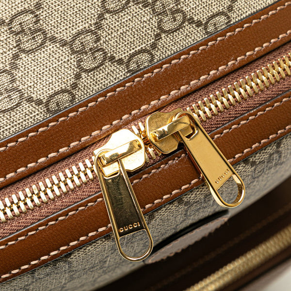 グッチ GGスプリーム リュック バックパック 704017 ベージュ ブラウン PVC レザー メンズ GUCCI 【中古】