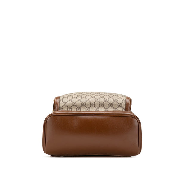 グッチ GGスプリーム リュック バックパック 704017 ベージュ ブラウン PVC レザー メンズ GUCCI 【中古】