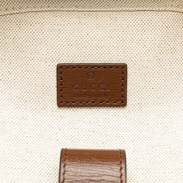 グッチ GGスプリーム リュック バックパック 704017 ベージュ ブラウン PVC レザー メンズ GUCCI 【中古】