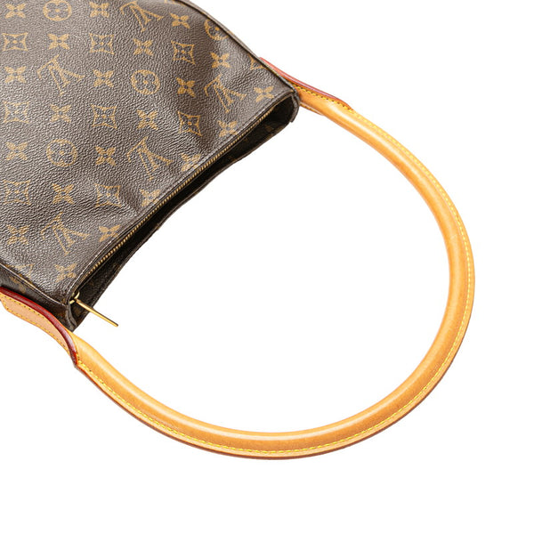ルイ ヴィトン モノグラム ルーピングMM ショルダーバッグ ハンドバッグ M51146 ブラウン PVC レザー レディース LOUIS VUITTON 【中古】
