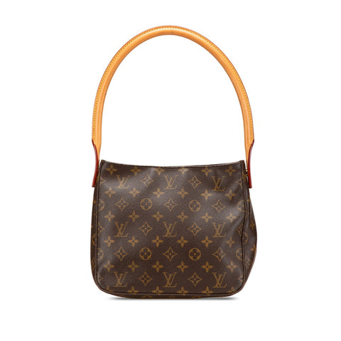 ルイ ヴィトン モノグラム ルーピングMM ショルダーバッグ ハンドバッグ M51146 ブラウン PVC レザー レディース LOUIS VUITTON 【中古】