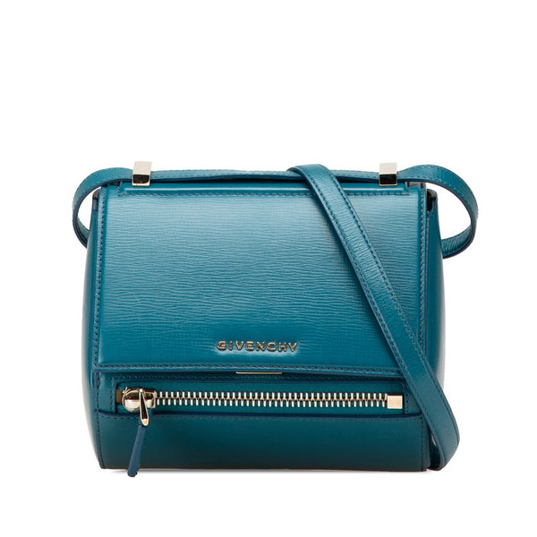 ジバンシー パンドラボックス ミニ 斜め掛け ショルダーバッグ  ブルー レザー レディース Givenchy 【中古】