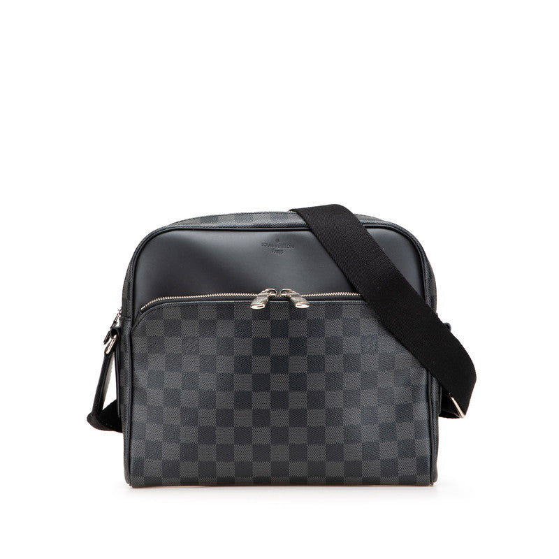 ルイ ヴィトン ダミエ グラフィット デイトンPM ショルダーバッグ  N41408 ブラック PVC レザー レディース LOUIS VUITTON 【中古】