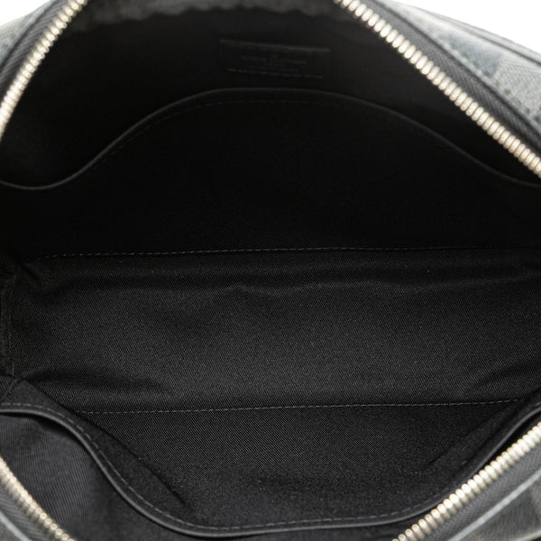 ルイ ヴィトン ダミエ グラフィット デイトンPM ショルダーバッグ  N41408 ブラック PVC レザー レディース LOUIS VUITTON 【中古】