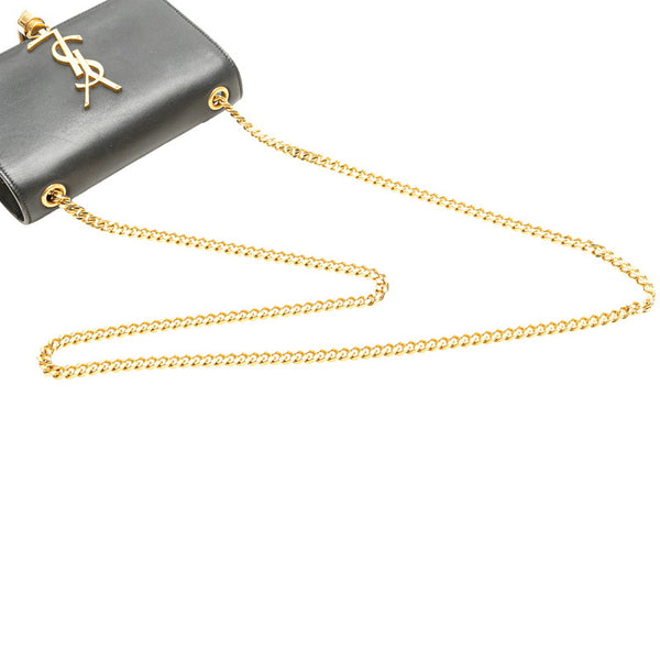 サンローラン YSLモノグラム ケイト タッセル チェーン ショルダーバッグ 354120 ブラック レザー レディース SAINT LAURENT 【中古】