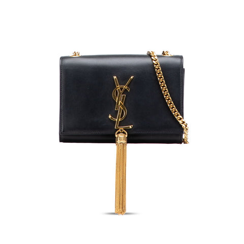 サンローラン YSLモノグラム ケイト タッセル チェーン ショルダーバッグ 354120 ブラック レザー レディース SAINT LAURENT 【中古】