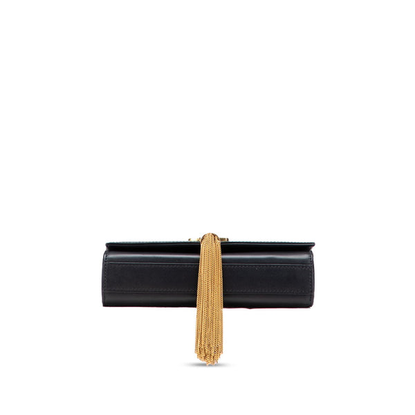サンローラン YSLモノグラム ケイト タッセル チェーン ショルダーバッグ 354120 ブラック レザー レディース SAINT LAURENT 【中古】