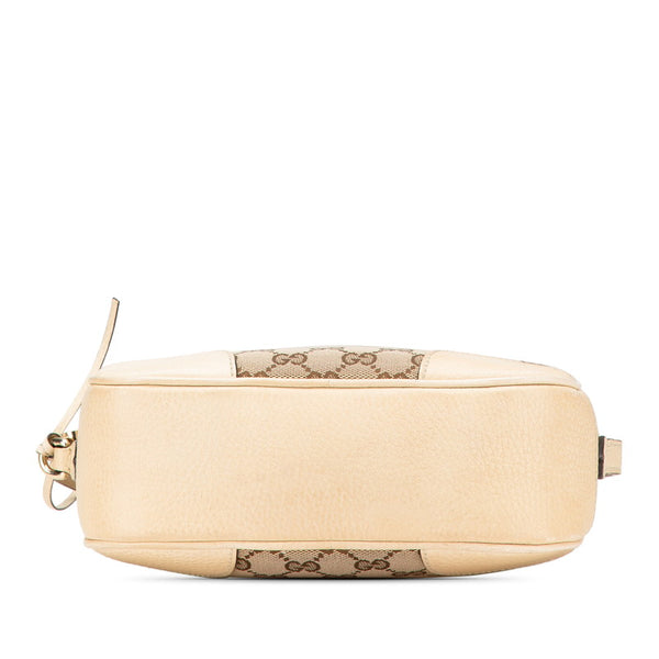 グッチ GGキャンバス 斜め掛け ショルダーバッグ 449413 ベージュ ホワイト キャンバス レザー レディース GUCCI 【中古】