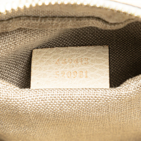 グッチ GGキャンバス 斜め掛け ショルダーバッグ 449413 ベージュ ホワイト キャンバス レザー レディース GUCCI 【中古】