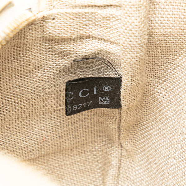 グッチ GGキャンバス 斜め掛け ショルダーバッグ 449413 ベージュ ホワイト キャンバス レザー レディース GUCCI 【中古】