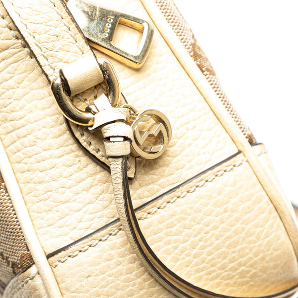 グッチ GGキャンバス 斜め掛け ショルダーバッグ 449413 ベージュ ホワイト キャンバス レザー レディース GUCCI 【中古】