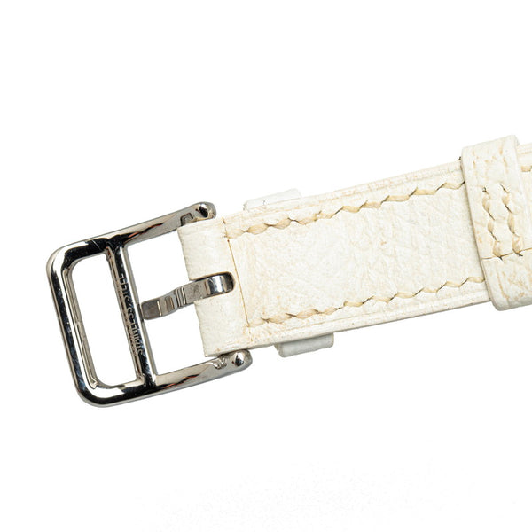 エルメス Hウォッチ ロンド 腕時計 HR1.210 クオーツ ホワイト文字盤 ステンレススチール レザー レディース HERMES 【中古】