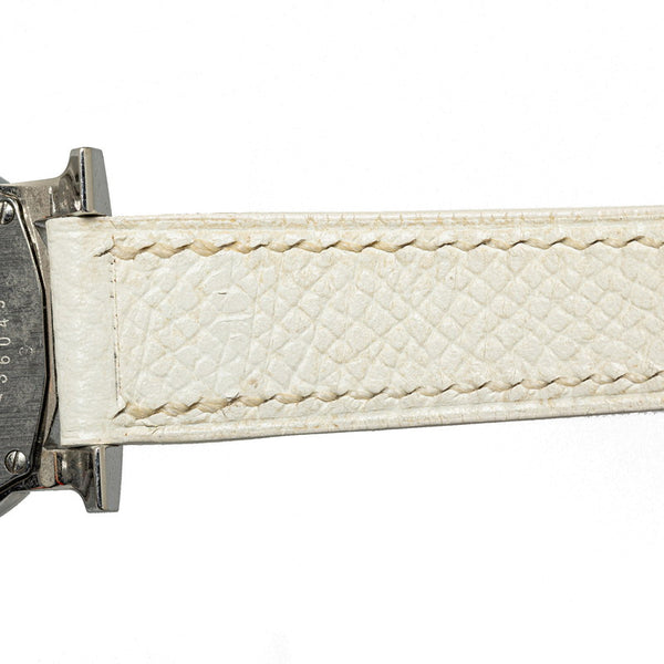 エルメス Hウォッチ ロンド 腕時計 HR1.210 クオーツ ホワイト文字盤 ステンレススチール レザー レディース HERMES 【中古】