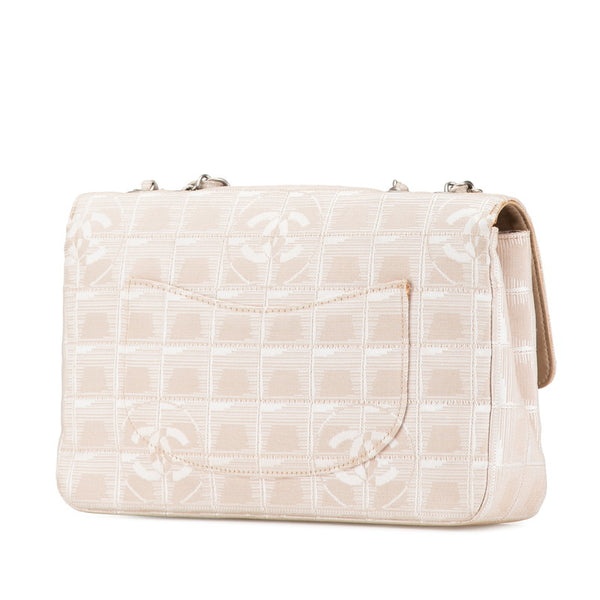 シャネル ニュートラベルライン チェーンショルダーバッグ ホワイト キャンバス レディース CHANEL 【中古】