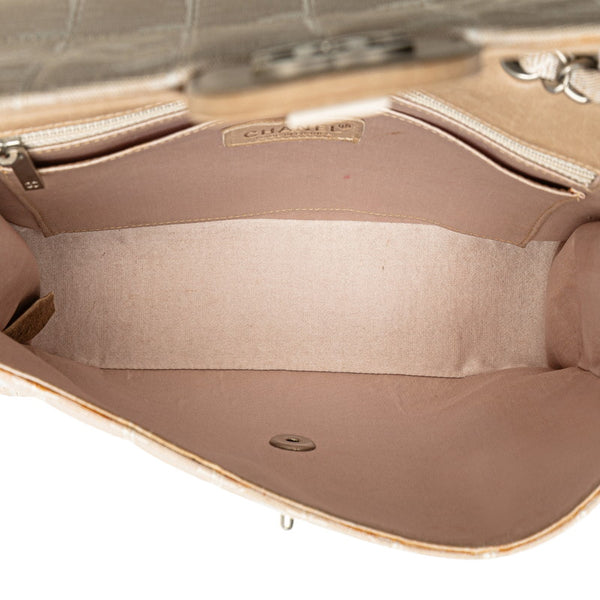 シャネル ニュートラベルライン チェーンショルダーバッグ ホワイト キャンバス レディース CHANEL 【中古】