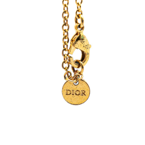 ディオール CDロゴ ラインストーン チェーンブレスレット ゴールド メッキ レディース Dior 【中古】