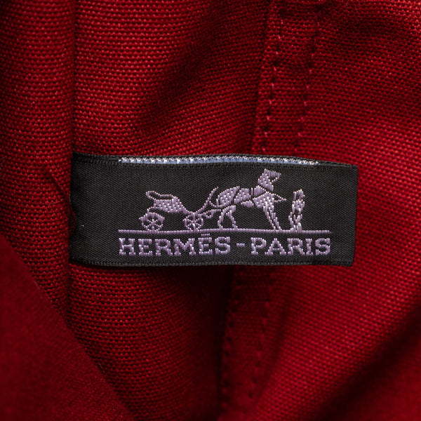 エルメス フールトゥMM ハンドバッグ トートバッグ レッド キャンバス レディース HERMES 【中古】