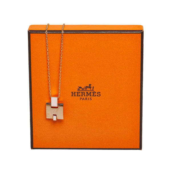 エルメス アイリーン Hモチーフ ネックレス ローズゴールド ピンク メタル レディース HERMES 【中古】
