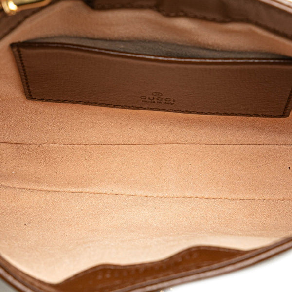 グッチ GGスプリーム ジャッキー シェリーライン ショルダーバッグ 637092 ブラウン PVC レザー レディース GUCCI 【中古】