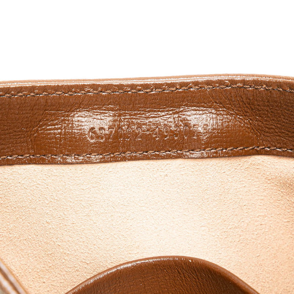 グッチ GGスプリーム ジャッキー シェリーライン ショルダーバッグ 637092 ブラウン PVC レザー レディース GUCCI 【中古】