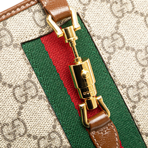 グッチ GGスプリーム ジャッキー シェリーライン ショルダーバッグ 637092 ブラウン PVC レザー レディース GUCCI 【中古】