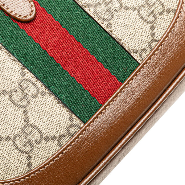 グッチ GGスプリーム ジャッキー シェリーライン ショルダーバッグ 637092 ブラウン PVC レザー レディース GUCCI 【中古】