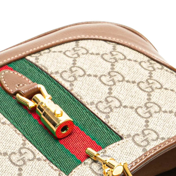 グッチ GGスプリーム ジャッキー シェリーライン ショルダーバッグ 637092 ブラウン PVC レザー レディース GUCCI 【中古】