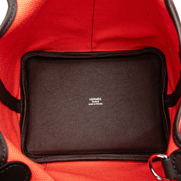 エルメス ピコタンロック カーゴPM ハンドバッグ ローズテキサス ルージュセリエ レッド スイフト トワルゴエラン レディース HERMES 【中古】