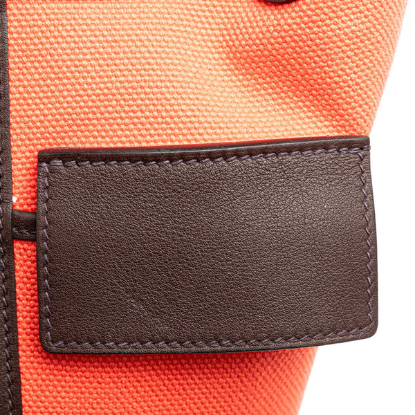 エルメス ピコタンロック カーゴPM ハンドバッグ ローズテキサス ルージュセリエ レッド スイフト トワルゴエラン レディース HERMES 【中古】