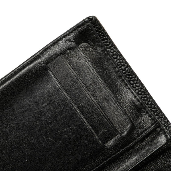 シャネル ココマーク 二つ折り財布 ブラック キャビアスキン レディース CHANEL 【中古】