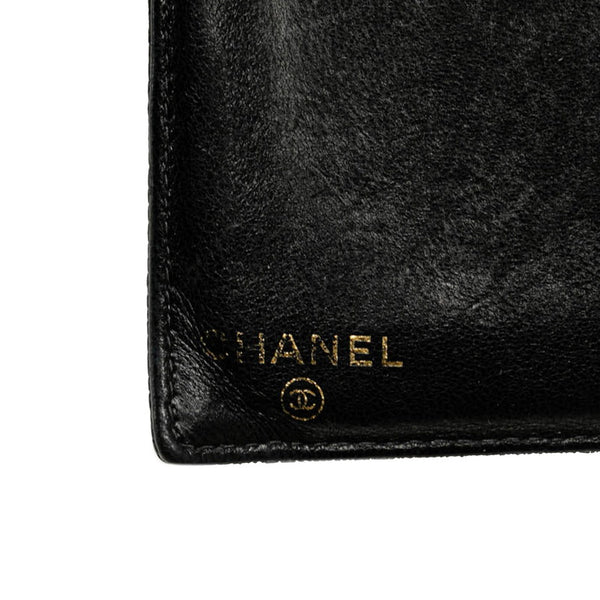 シャネル ココマーク 二つ折り財布 ブラック キャビアスキン レディース CHANEL 【中古】